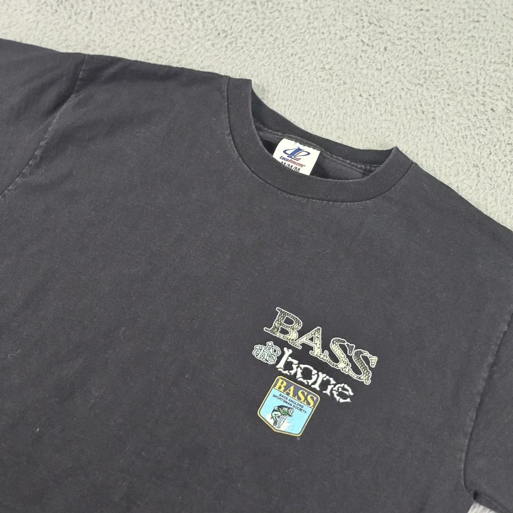 BASS Anglers Sportsman Society Shirt Mens Medium Black Fishing To The Bone